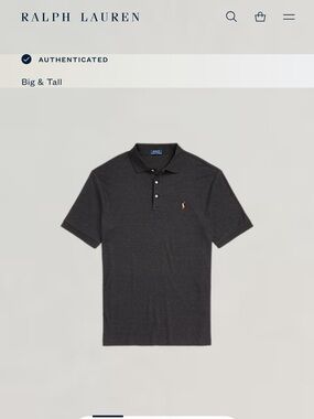 Ralph Lauren Men’s Dark Gray Signature Polo Shirt 4XB
